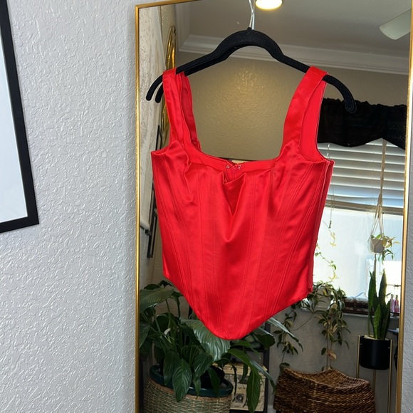 HOUSE OF CB ‘Rafa’ Scarlet Satin Longline Corset NWOT - Picture 7 of 10